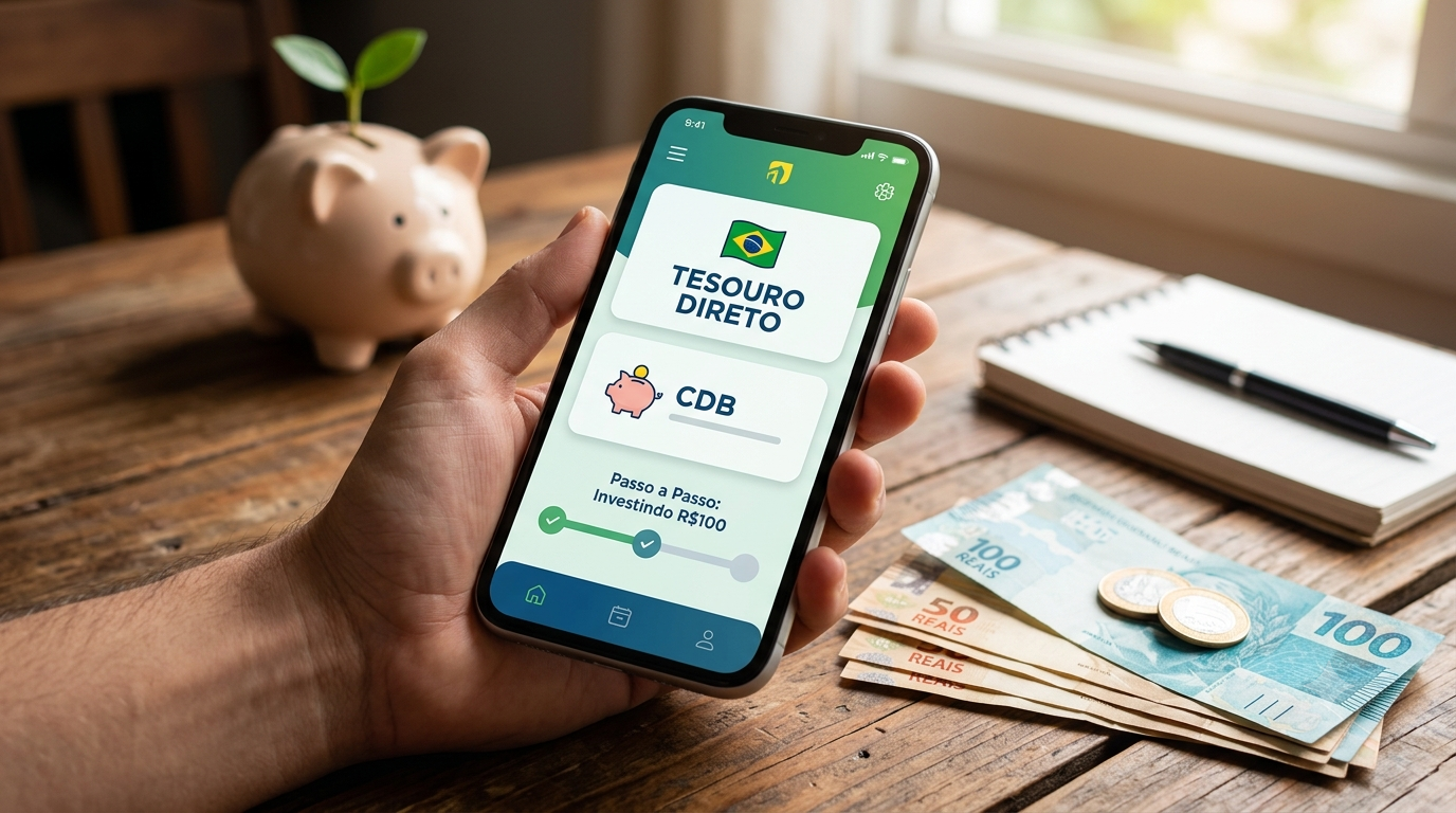 Como Investir R$100 por Mês em Tesouro Direto ou CDB: Passo a Passo