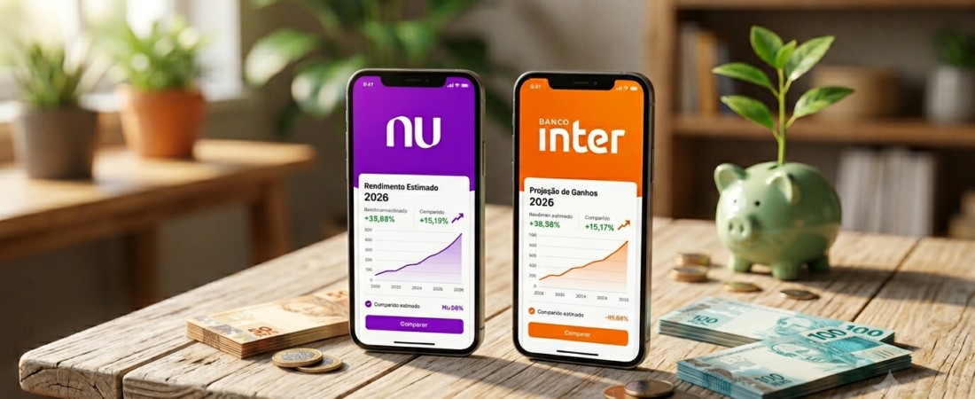 Nubank ou Inter para Investimentos em 2026: Qual Rende Mais?
